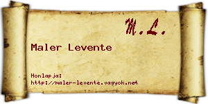 Maler Levente névjegykártya